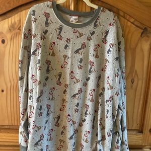 Men Holiday FamJams gray red Christmas dogs 2 piece pajamas size XXL